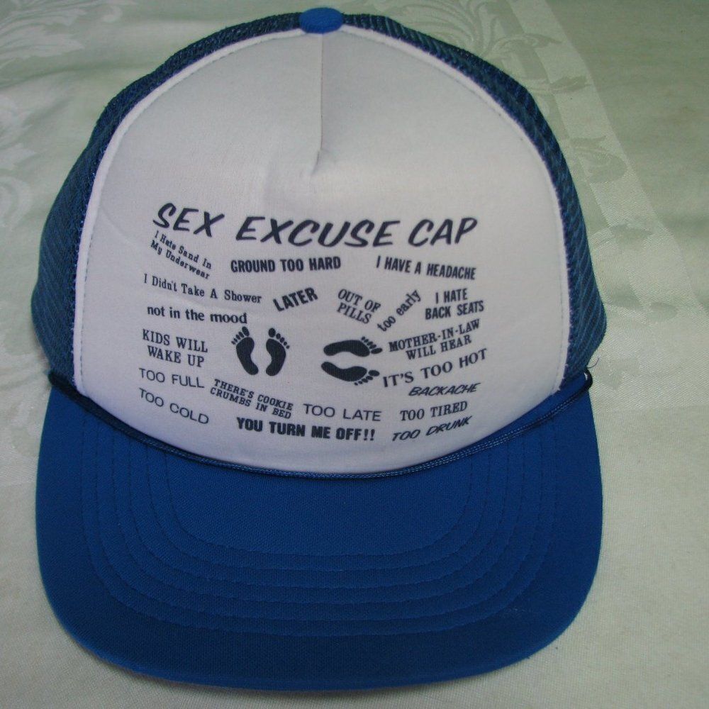 Vintage Sex Excuse Cap Gag Snap-Back Trucker Hat